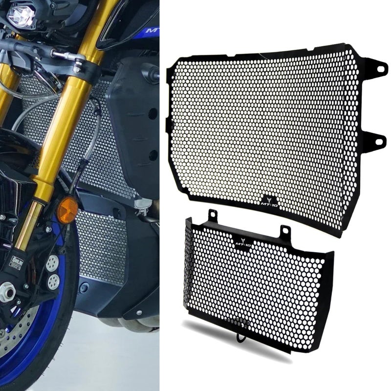 FREAXLL for MT-10 SP 2016-2025 Motorcycle Radiator Guard & Oil Guard Kit for YAM&-AHA MT10 SP FZ10 FZ-10 2016 2017 2018 2019 2020 2021 2022 2023 2024 2025 - Black - Image 1